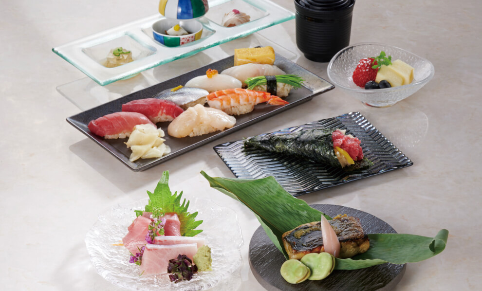 可以品嘗到以壽司為主的海鮮料理的忘新年會套餐