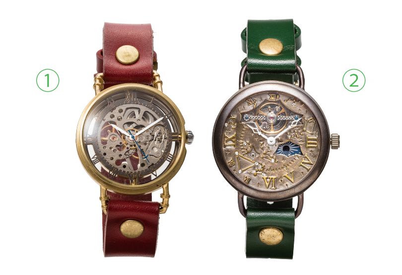 ①手巻き時計 ②自動巻き時計