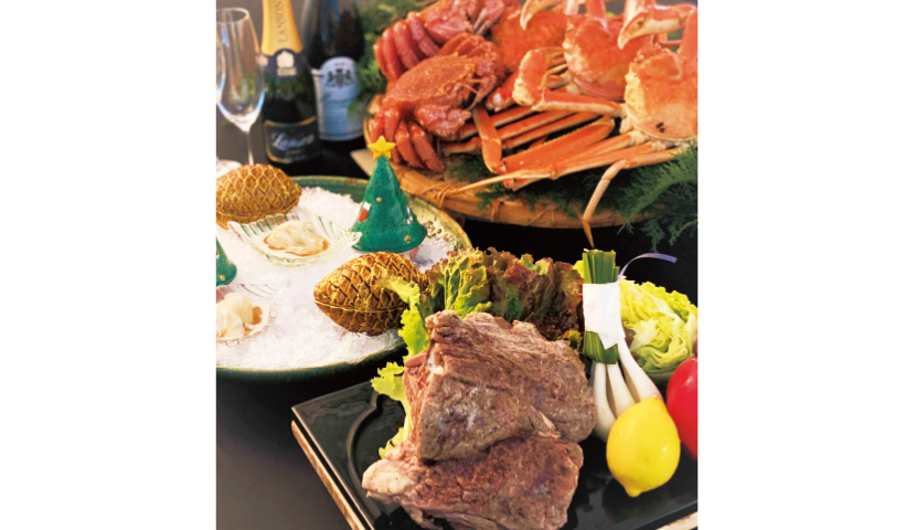 烤牛肉配北海道螃蟹全套料理